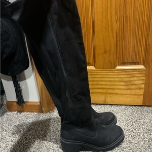 Source Unknown Black Over the Knee Boots